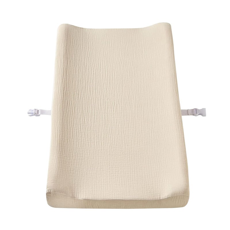 DONOMILO Muslin Changing Pad Cover,Ultra Soft Breathable Diaper Changing Table Cover for Baby Boys Girls,Neutral Fitted Changing Pad Sheets - Image 3